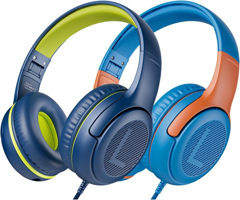 awatrue Kids Headphones Wired Toddler Headphones with Microphone, Over-Ear Headphones, 85/94dB Volume-Limiting, 3.5mm Jack, Foldable On-Ear Design - Safe & Comfortable for Learning BRBO - Image 1